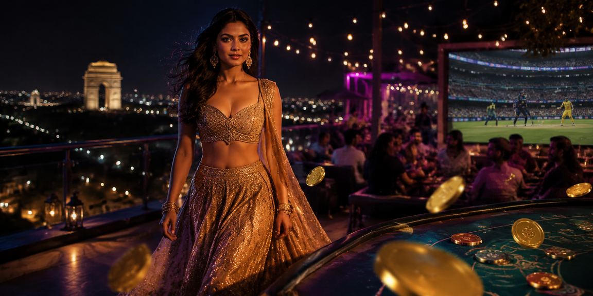 Players enjoying live casino games in Delhi with Bollywood theme